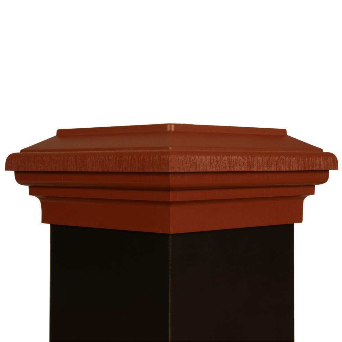 6x6 Post Cap  │ Cedar Color Flat Top - Image 3