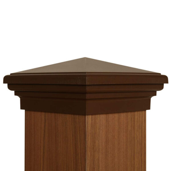 6x6 Post Cap │ Brown Pyramid Top - Image 2
