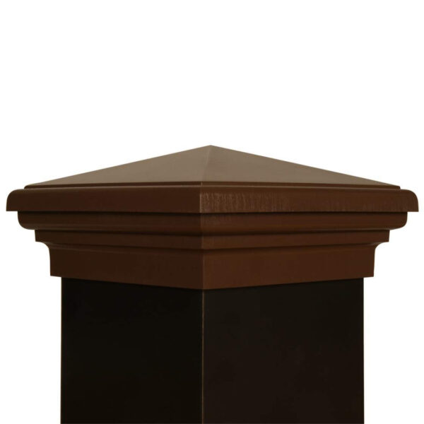 6x6 Post Cap │ Brown Pyramid Top - Image 3