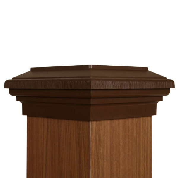 6x6 Post Cap │ Brown Flat Top - Image 2