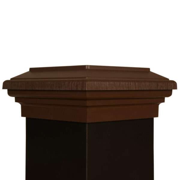 6x6 Post Cap │ Brown Flat Top - Image 3