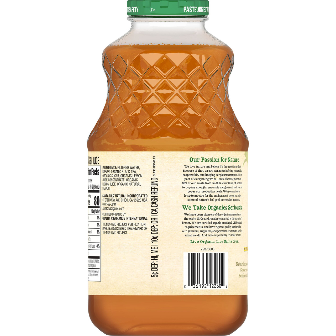 Santa Crus Organic Lemonade & Tea 32 oz (Pack of 12) - Image 2