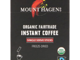 Mount Hagen Organic Instant Coffee 25 Single Serve Sticks (Pack of 8 Boxes)