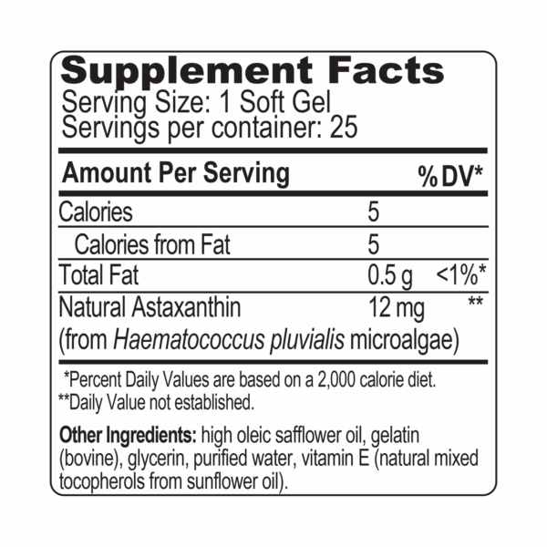 BioAstin Hawaiian Astaxanthin 25 Softgels - Image 6