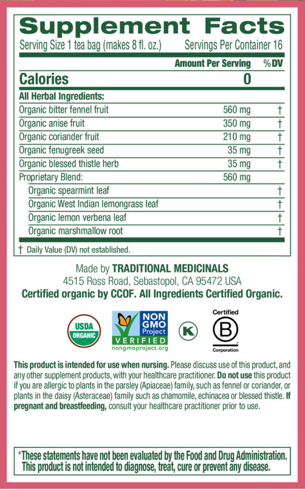 Traditional Medicinals Mother's Milk Herb Tea (6x16 Bag) - Image 4