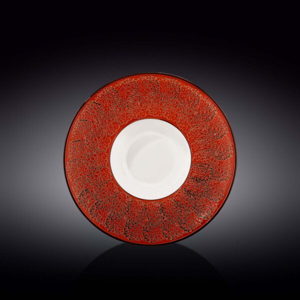 Red Porcelain Deep Soup or Salad Plate 9.5" inch | 7 Fl Oz |
