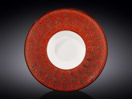 Red Porcelain Deep Soup or Salad Plate 10.5" inch | 8 Fl Oz |