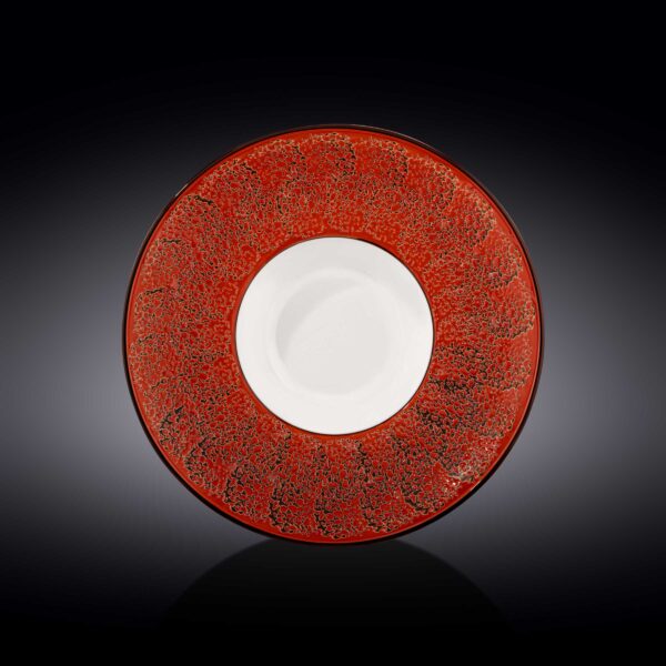 Red Porcelain Deep Soup or Salad Plate 10.5" inch | 8 Fl Oz |