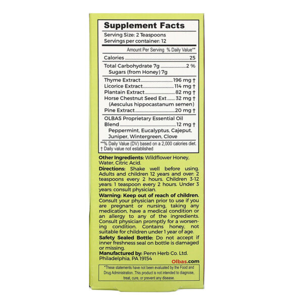 Olbas Cough Syrup (1x4 Oz) - Image 2