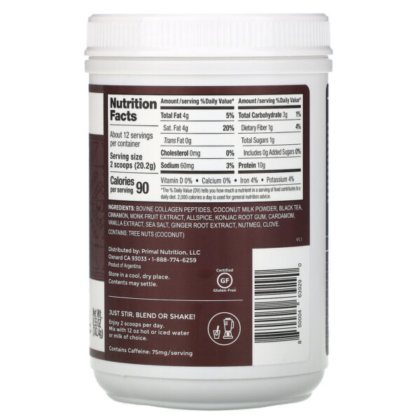 Primal Kitchen Chai Tea Collagen Keto Latte Drink Mix 8.55 oz - Image 2