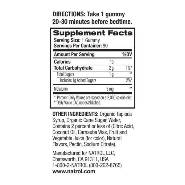 Natrol Melatonin Sleep 5 mg Strawberry Gummies 90 Gummies - Image 6