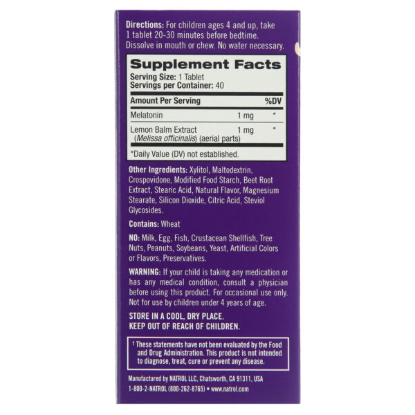 Natrol Kids Melatonin Sleep Fast Dissolving Strawberry Tablets 40 Tablets - Image 4
