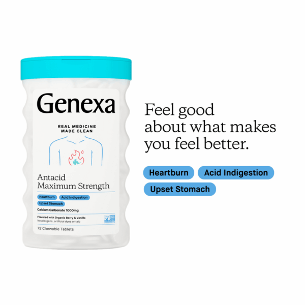 Genexa Antacid Maximum Strength 72 Tablets - Image 4