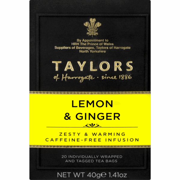 Taylors Lemon & Ginger Tea 20 Tea Bags (Pack of 6 Boxes) - Image 3