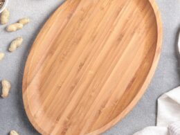 Bamboo Oval Platter 18" inch X 13.25" inch | For Appetizers / Barbecue / Steak