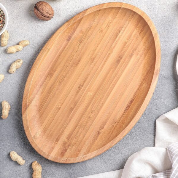 Bamboo Oval Platter 18" inch X 13.25" inch | For Appetizers / Barbecue / Steak