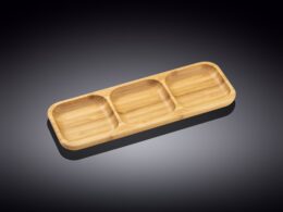 Bamboo Divided Dish 13" inch X 4.5" inch Bento box | 32.5 X 11.5 Cm