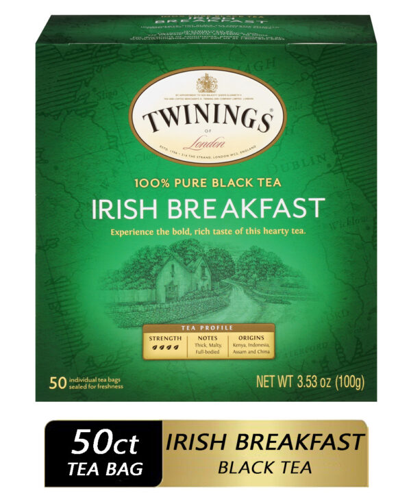 Twinings Irish Breakfast Black Tea 50 Tea Bags (Pack of 6 Boxes)