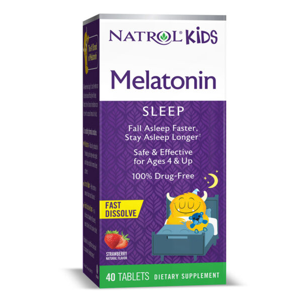 Natrol Kids Melatonin Sleep Fast Dissolving Strawberry Tablets 40 Tablets