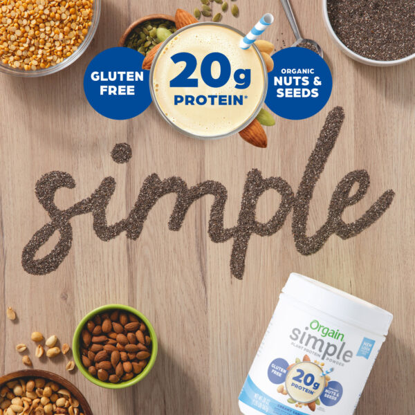 Orgain Organic Simple Vanilla Plant Protein Powder 1.25 lb - Image 3