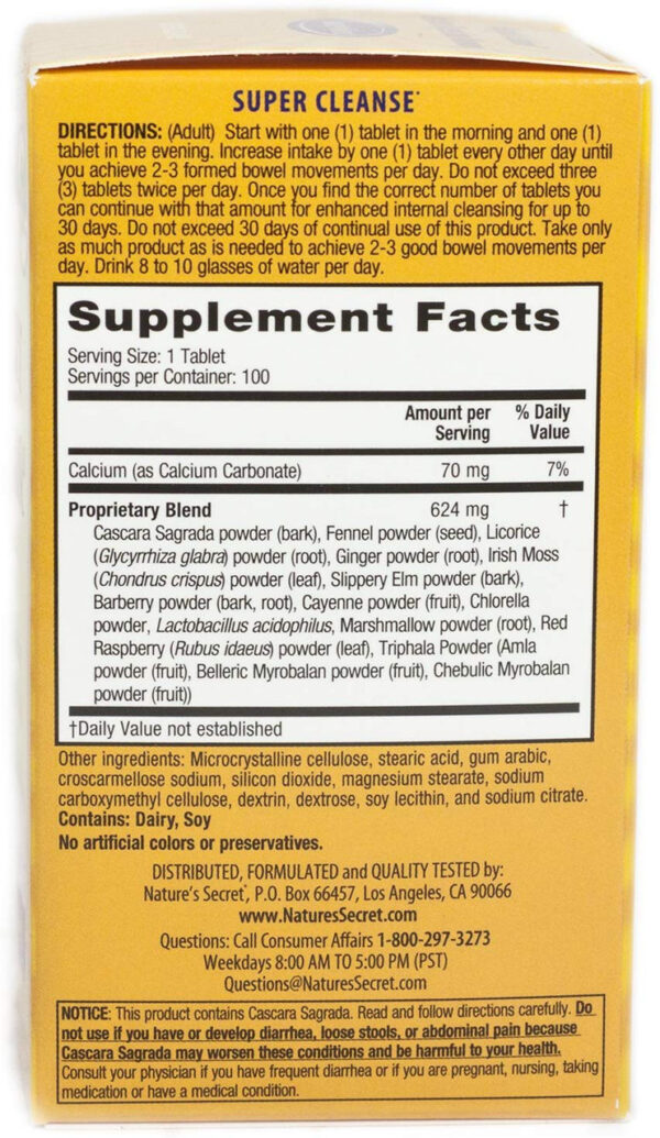 Nature's Secret Super Cleanse (1x100 TAB) - Image 2