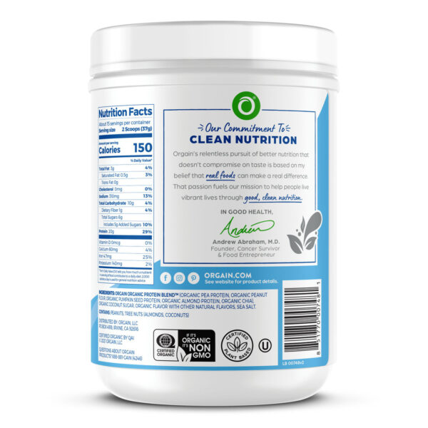 Orgain Organic Simple Vanilla Plant Protein Powder 1.25 lb - Image 9