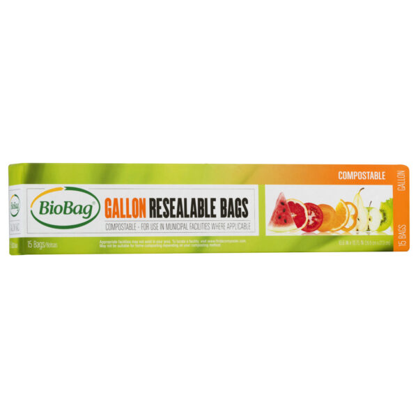 Biobag Gallon Resealable Bags 15 Bags (Pack of 12 Boxes) - Image 2