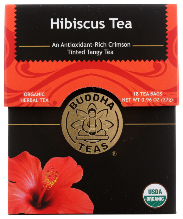 Buddha Teas Organic Hiniscus Tea 18 Tea Bags (Pack of 6 Boxes)