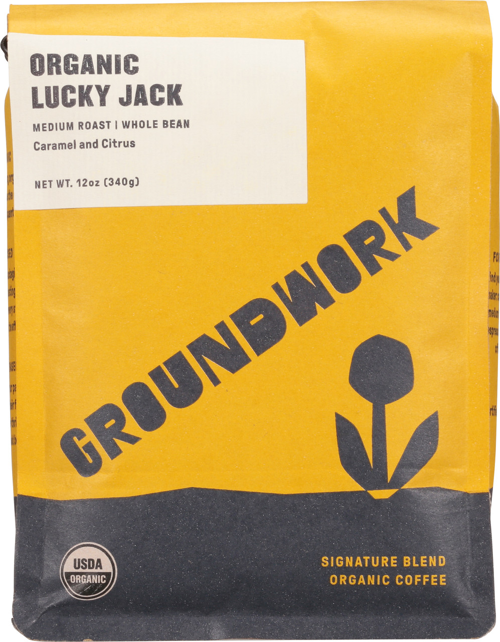 Groundwork Organic Lucky Jack Medium Roast Whole Bean Coffee 12 oz (Pack of 6) - Image 2
