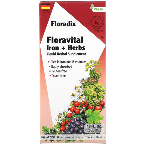 Floradix Floravital Iron & Herbs Liquid Supplement 17 oz