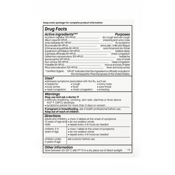 Genexa Organic Flu Fix 60 Tablets - Image 3