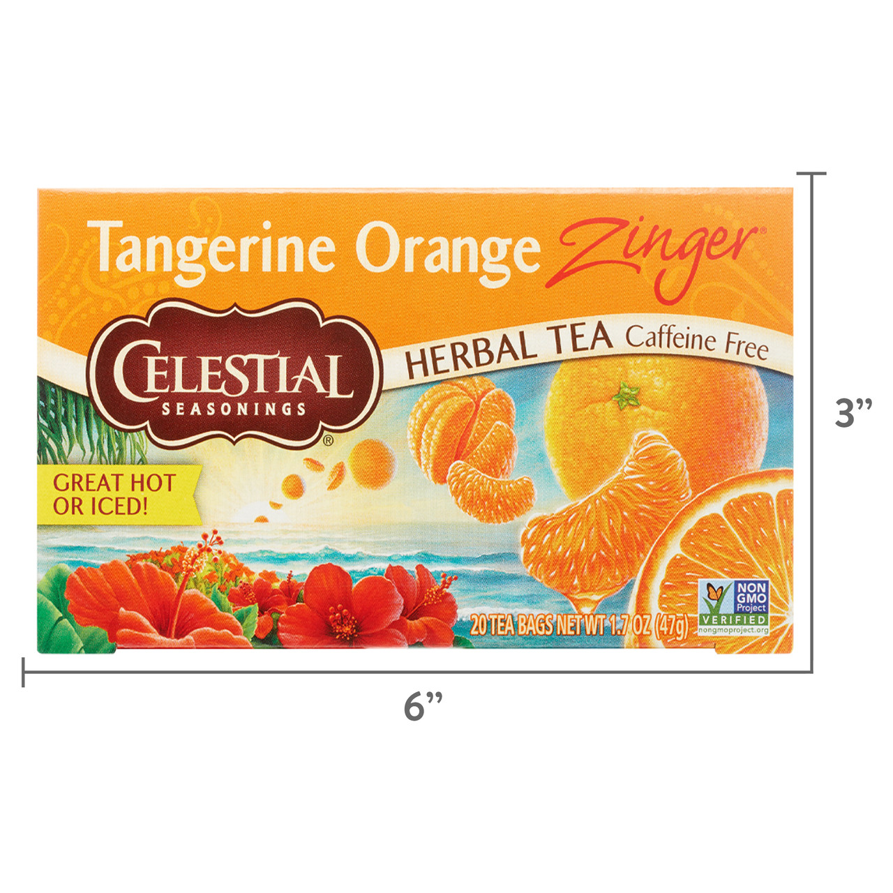Celestial Seasonings Tangerine Orange Zinger Herbal tea 20 Tea Bags (Pack of 6 Boxes) - Image 4