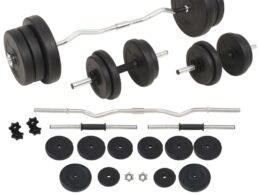 vidaXL Barbell and Dumbbell Set 132.3 lb