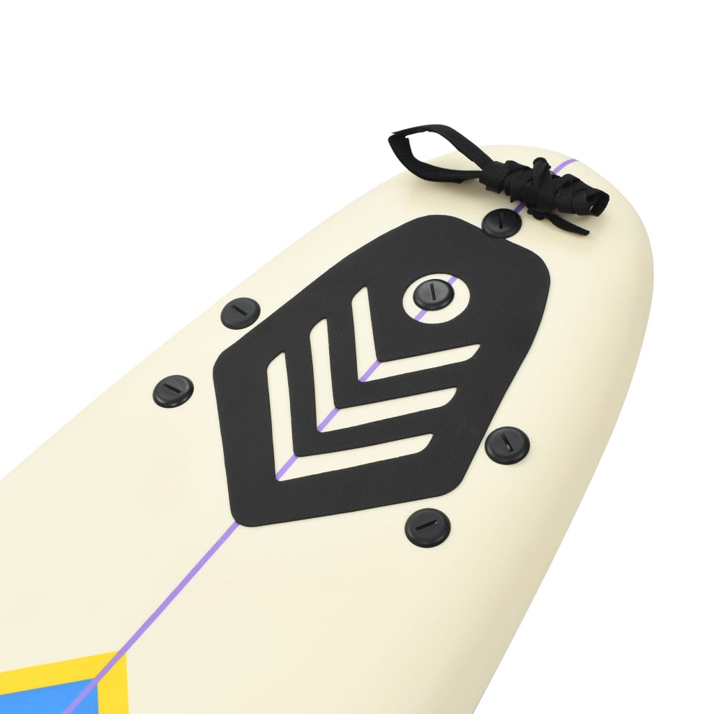 vidaXL Surfboard 66.9" Blue and Cream - Image 5
