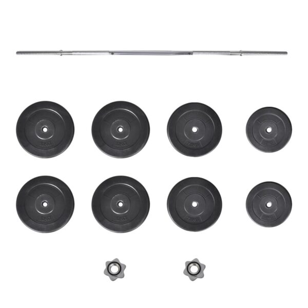 vidaXL Barbell with Plates Set 132.3 lb - Image 4