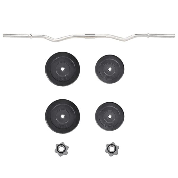 vidaXL Curl Bar with Weights 66.1 lb - Image 3