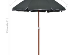 vidaXL Outdoor Umbrella Parasol with Crank Patio Sunshade Sun Shelter Steel