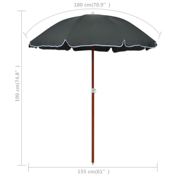 vidaXL Outdoor Umbrella Parasol with Crank Patio Sunshade Sun Shelter Steel