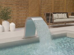 vidaXL Pool Fountain 19.7"x11.8"x23.6" Stainless Steel 304