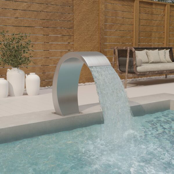 vidaXL Pool Fountain 8.7"x23.6"x27.6" Stainless Steel 304 - Image 6