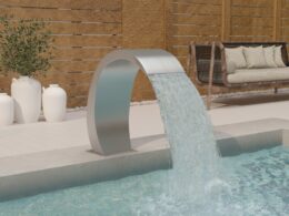 vidaXL Pool Fountain 8.7"x23.6"x27.6" Stainless Steel 304