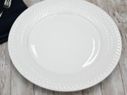 White Dinner Plate With Embossed Wide Rim 10" inch |