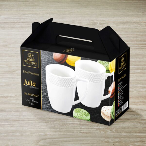 White Coffee Mug 12 Oz | 350 Ml Set Of 2 In Gift Box - Image 5