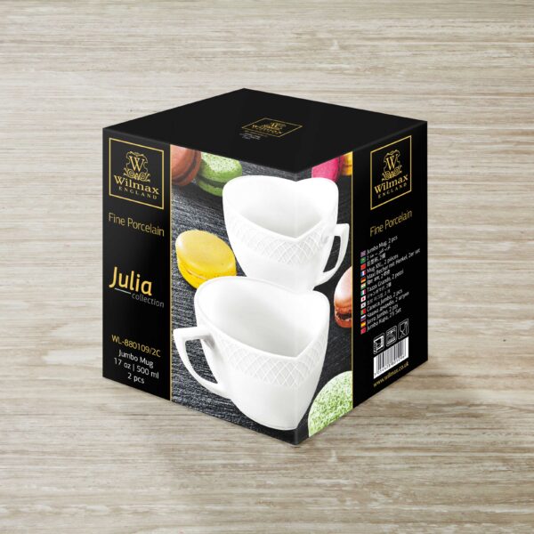 White Jumbo Coffee / Cappuccino Mug 17 Oz | 500 Ml Set Of 2 In Gift Box - Image 3