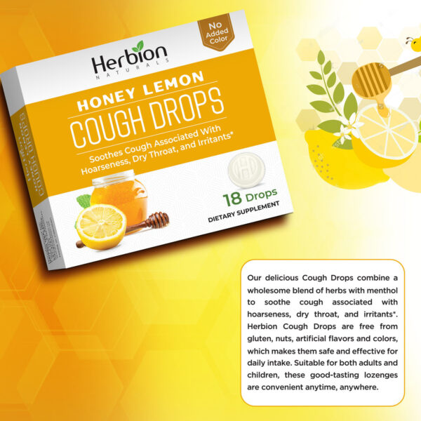 Herbion Naturals Honey Lemon Cough Drops 18 Drops - Image 5