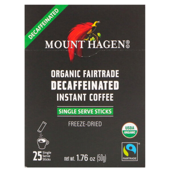 Organic Decaffeinated Instant Coffee 25 Single Serve Sticks (Pack of 8 Boxes)