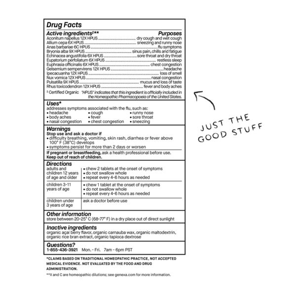 Genexa Organic Flu Fix 60 Tablets - Image 8
