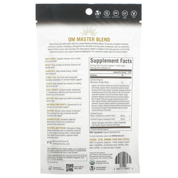 OM Organic Mushroom Master Blend 3.17 oz - Image 2