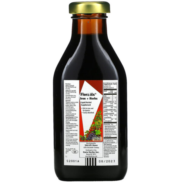 Floradix Iron & Herbs Liquid Supplement 8.5 oz - Image 3