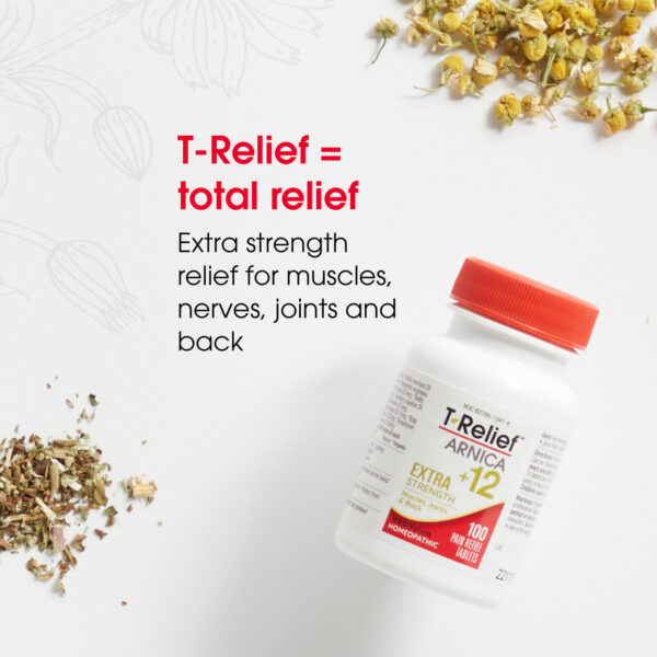 T-Relief Arnica+12 Extra Strength Pain Reliever 100 Tablets - Image 3